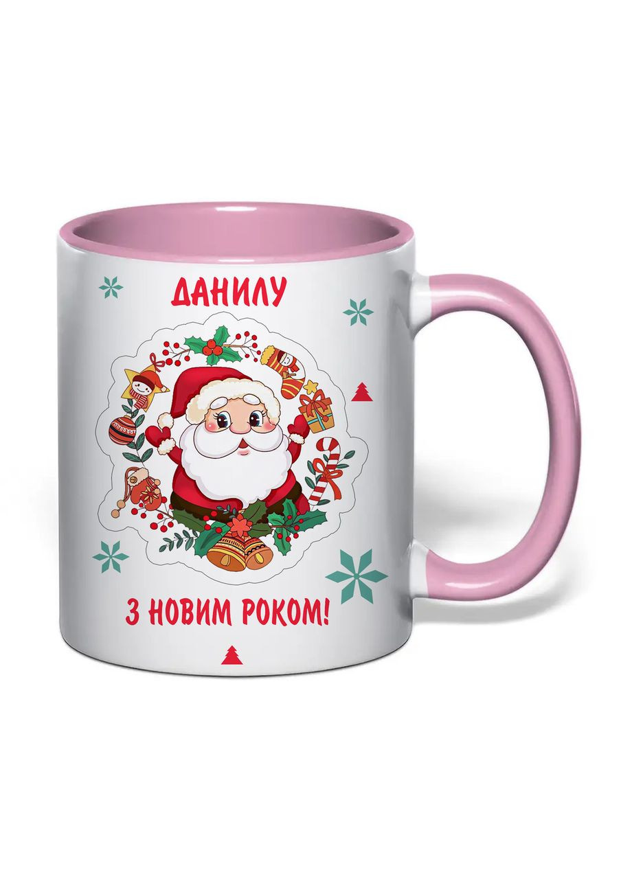 Чашка с печатью "С новым годом! Даниилу" 330 мл (цвет розовый) (33181) No Brand (365814415)