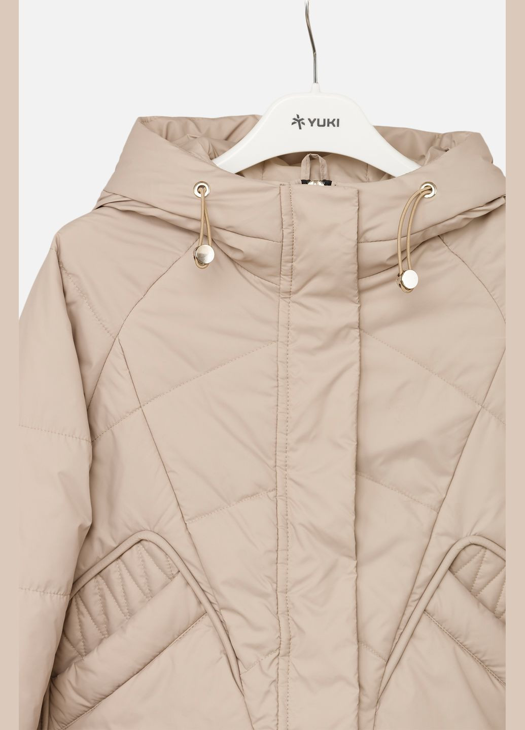 Бежева демісезонна куртка для дівчинки колір бежевий цб-00267389 YAXINGFUSHI