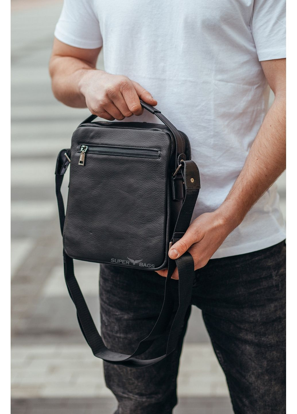 Мужская кожаная сумка 26х23х8 см Tiding Bag (315868886)