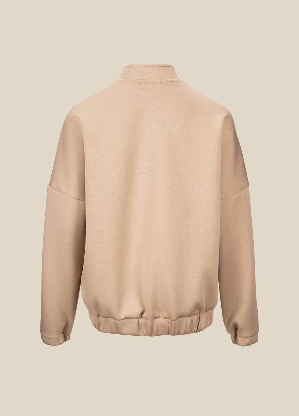 Бежевый кофта-бомбер однотонная женская wbc02376 бежевый shop (2000990453181) LAWA