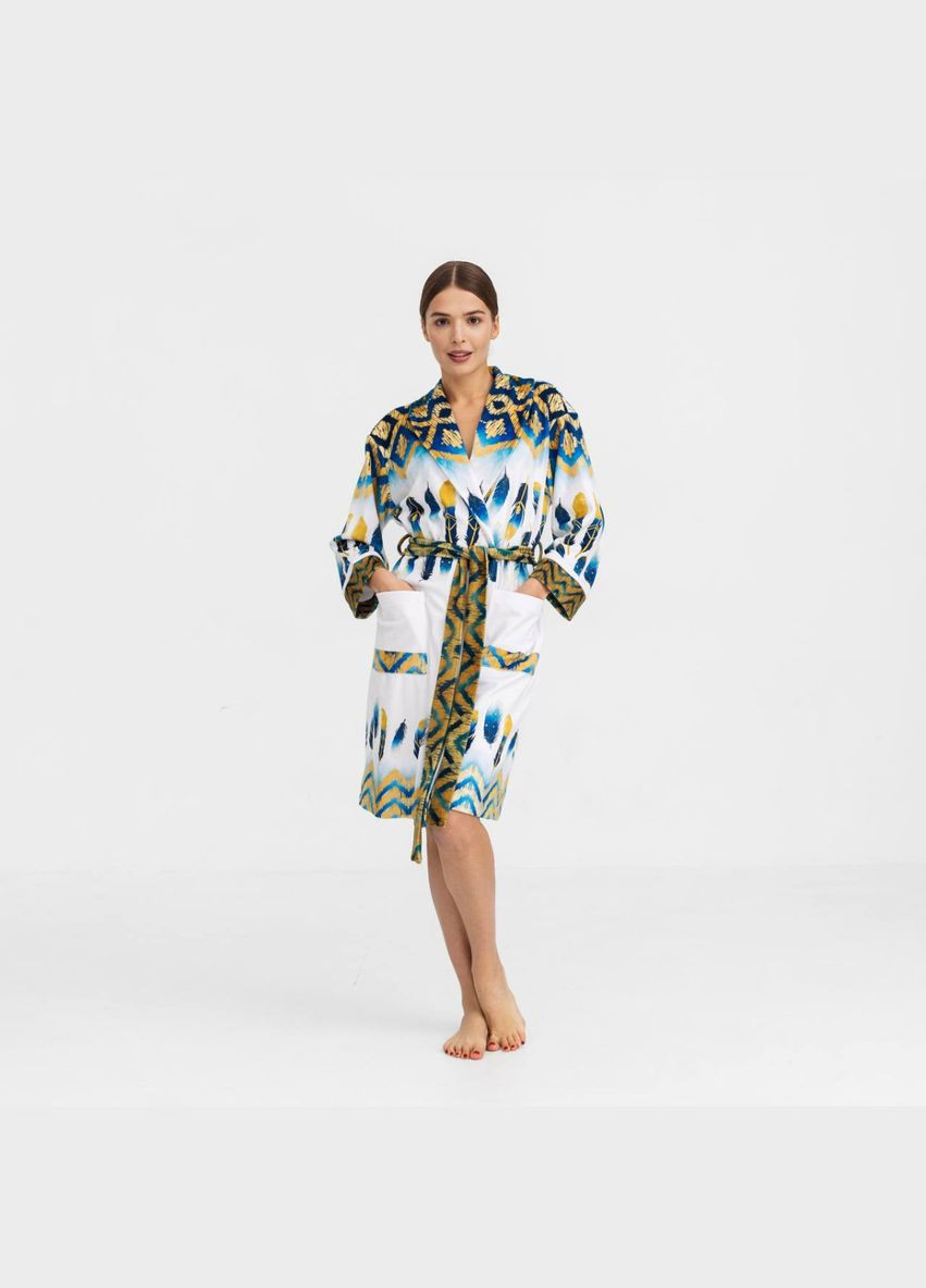 Халат женский из плюшевого велюра эксклюзивный Feather 18286 M-L FlexDress (336873631)