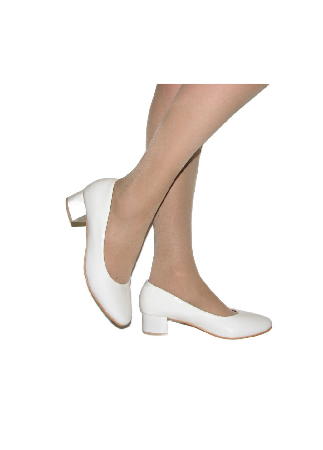 Seven Лаковые белые туфли на устойчивом каблуке лодочки белый з искусственная кожа, — всесезон (314508316)