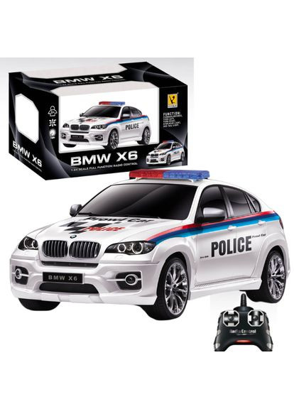 Машина на радиоуправлении BMW X6 police, масштаб 1:24, белая (8662404P) Shantou Yisheng (290840989)
