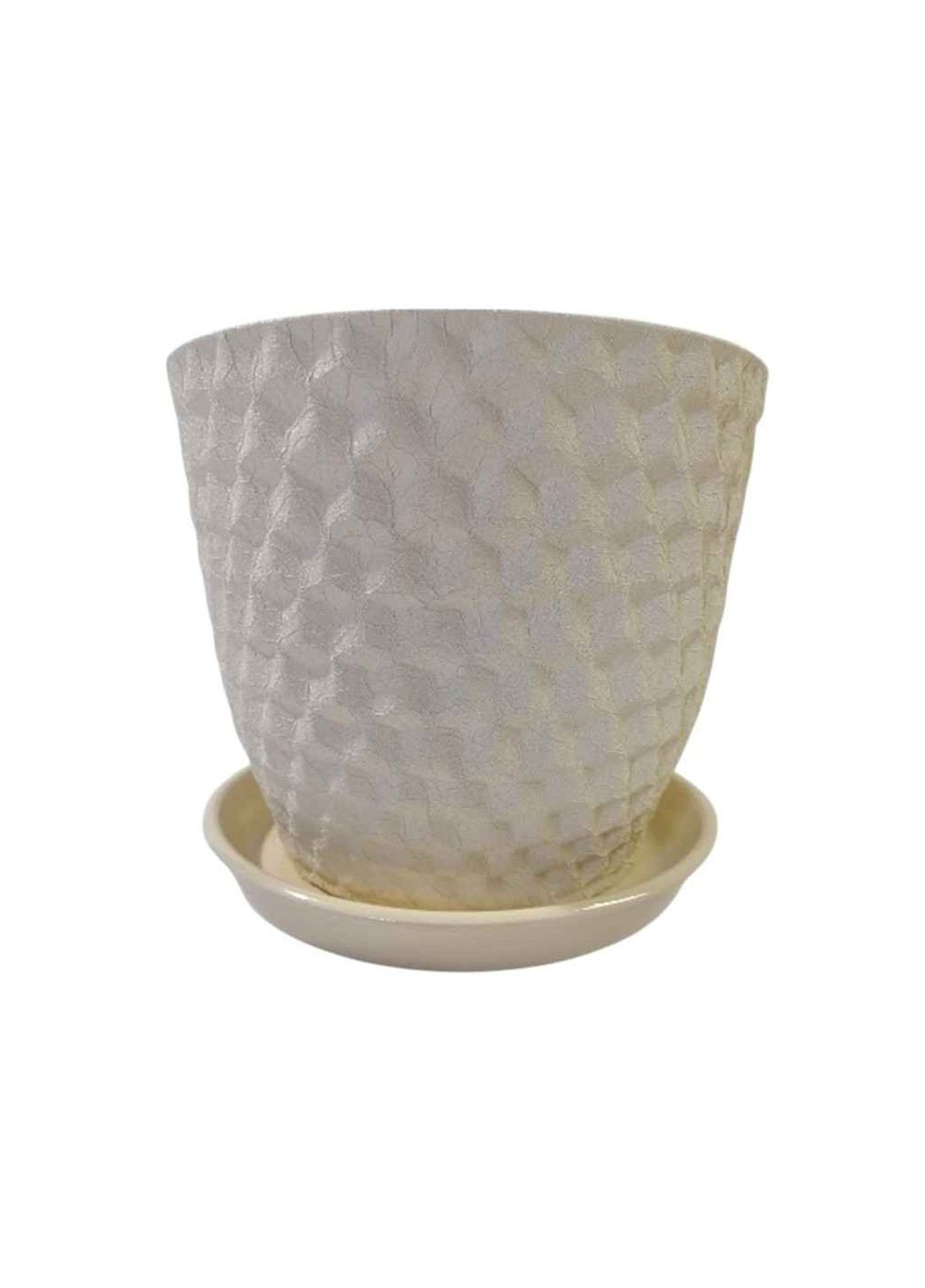 Горщик для квітів керамічний 2,5л Куб кожа Авангард (354345125)