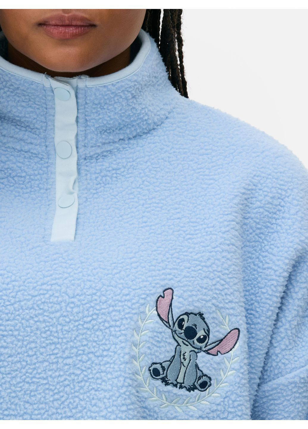 Блакитний світшот фліс,блакитний з принтом, Primark (369625802)