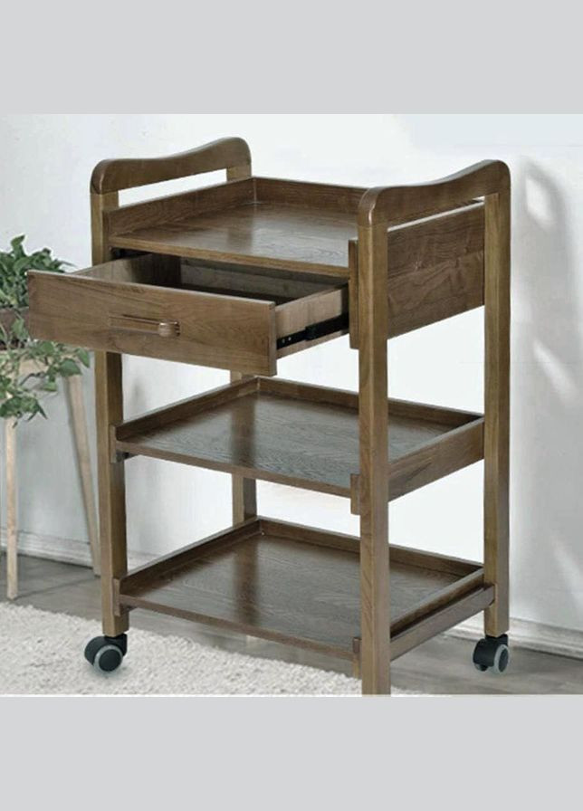 Етажерка з дерева для ванної на коліщатах Запріда сепія (АБТ-008108) No Brand (328209612)