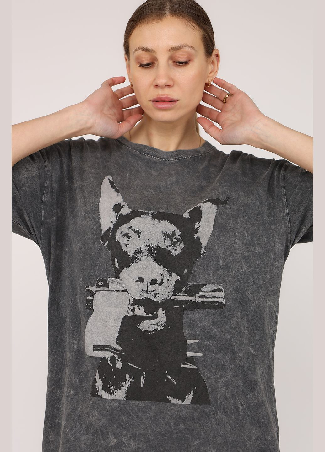 Футболка з коротким рукавом жіноча колір сірий CB-00274542 MUEZZA - (330223112)