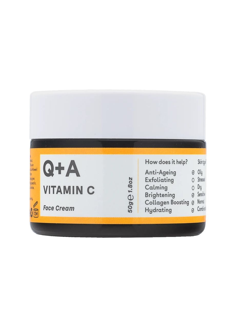 Q+A Освітлюючий крем для обличчя з вітаміном С Vitamin C Radiance Face Cream 50g — Крем, Великобританія (316131704)
