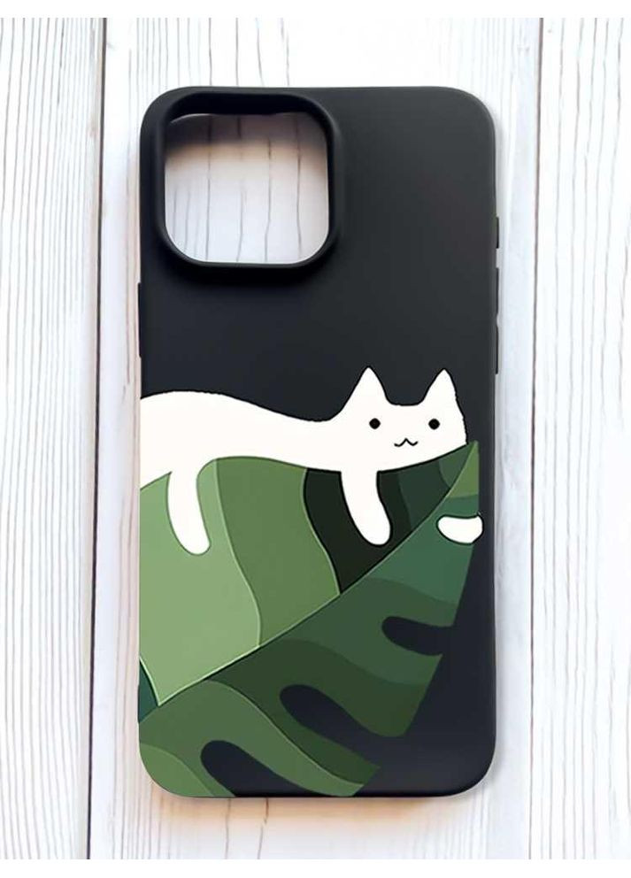 Матовый чехол на iPhone 16 Pro Max Кот на листе (принт 367) Creative (356127780)