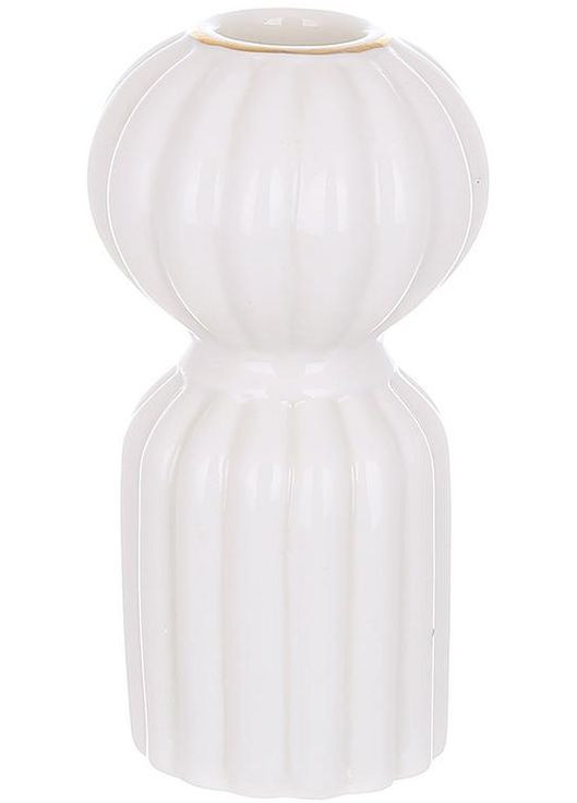 Набір керамічних свічників White Candle 4 білих фігурних для свічок Ø6.5 см висота 12 см декор інтер'єру BonaDi (368980315)