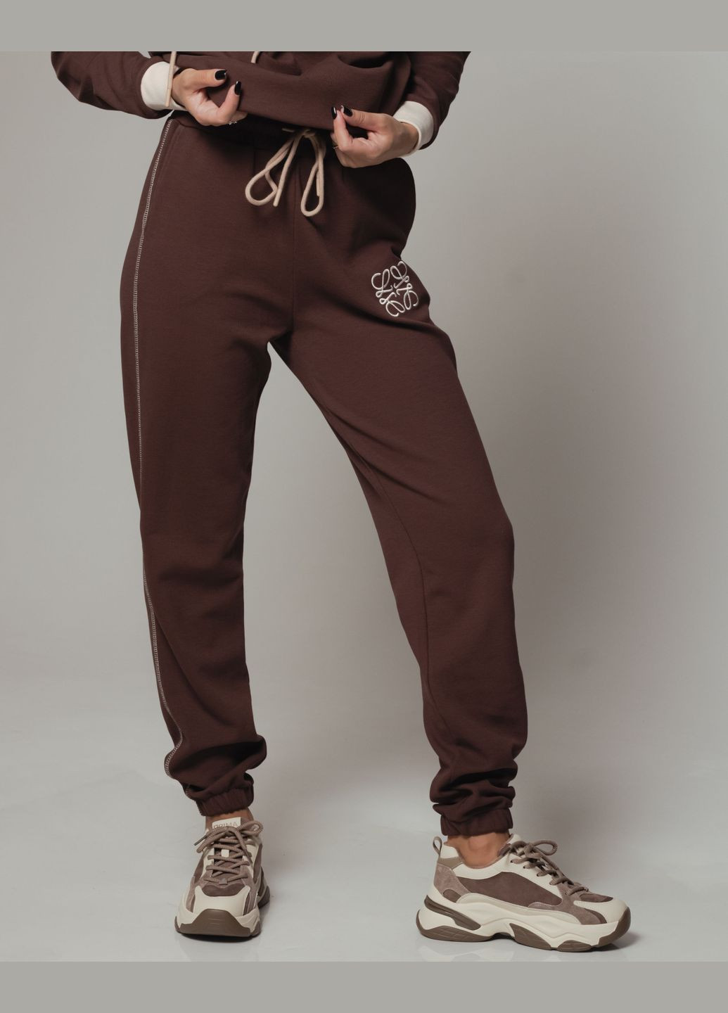 Костюм с длинным жилетом большие размеры (жилет, кофта, брюки) Of White (305822747)