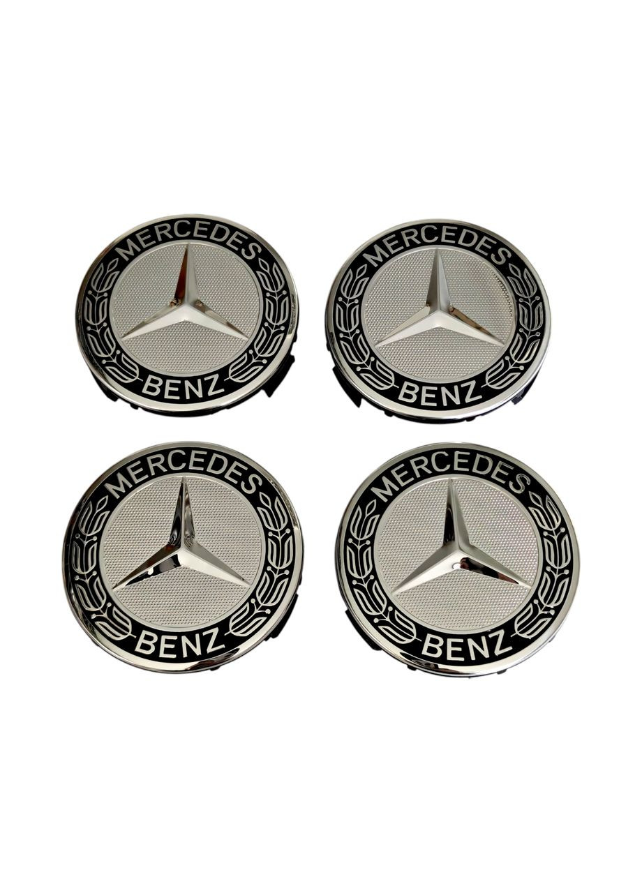 Ковпачки - заглушки в диски Mercedes 75\70мм чорні No Brand (362639793)