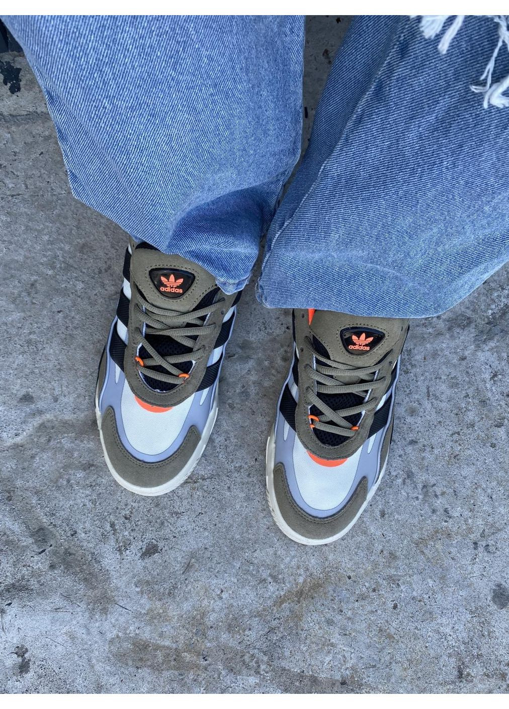 Серые демисезонные кроссовки мужские adidas niteball ii orbit green orange адидас найтбол No Brand