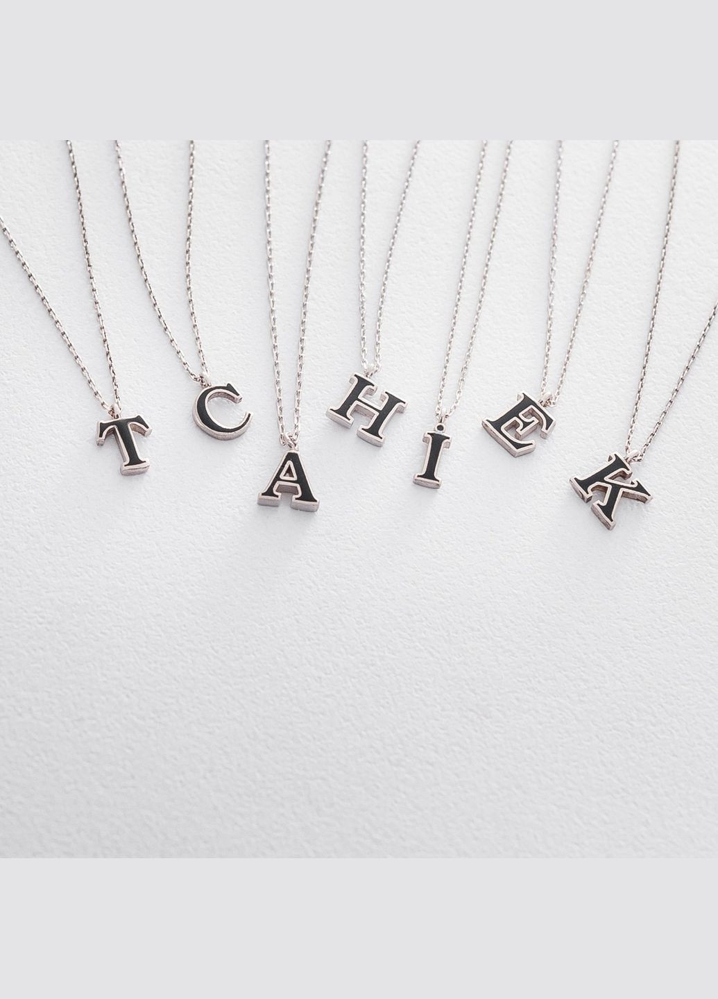 Серебряное колье с буквой Р 18972ч 45 Oniks (264023496)