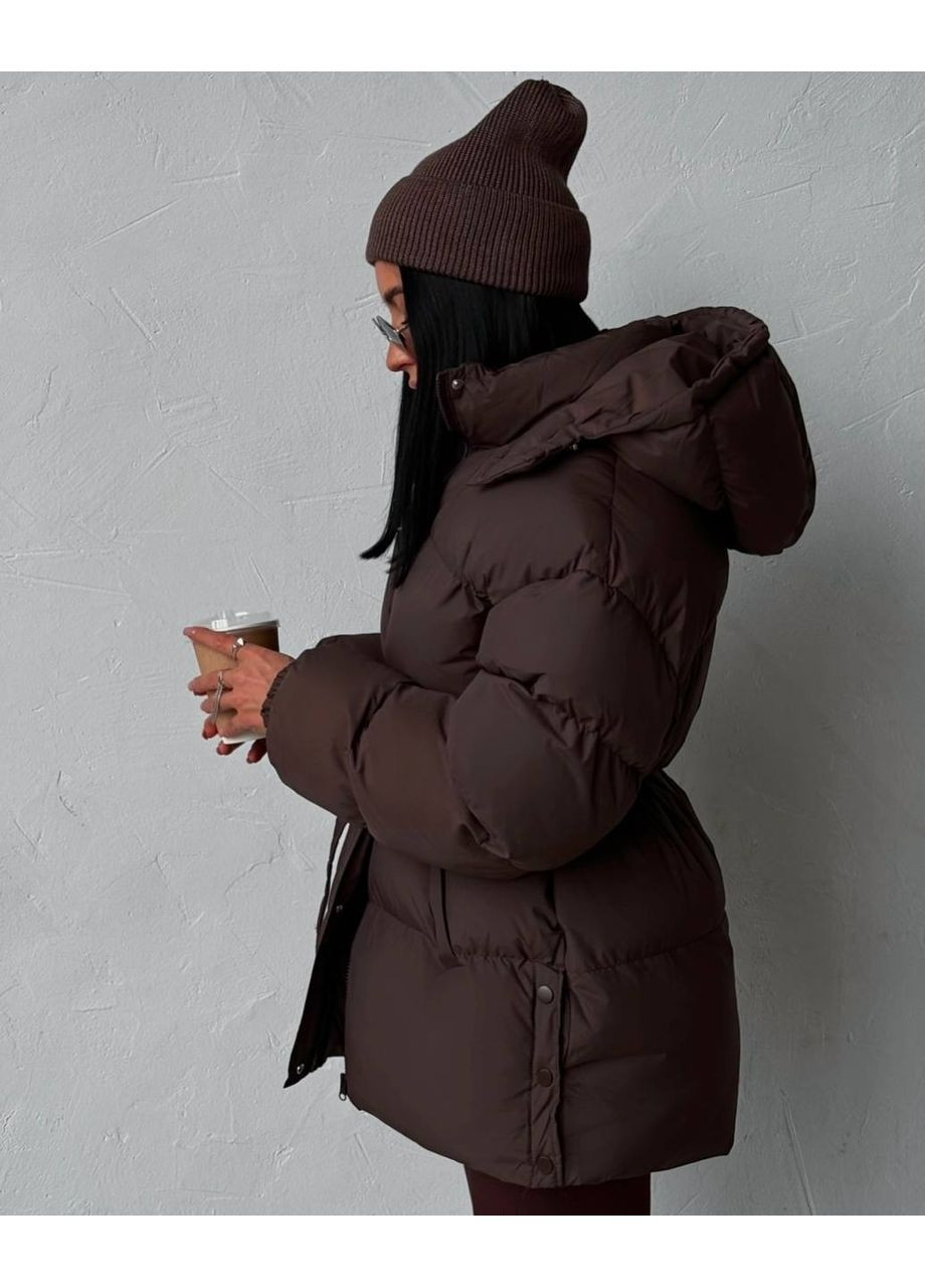 Коричнева куртка жіноча чорного кольору No Brand С 1497 033