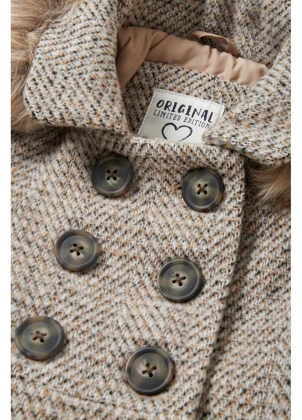 Бежевое демисезонное Пальто в составе с шерстью C&A