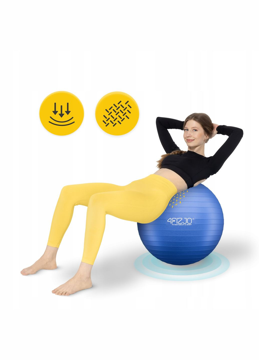 М'яч для фітнесу (фітбол) 85 см Anti-Burst P-5907739316400 Blue 4FIZJO (347317452)