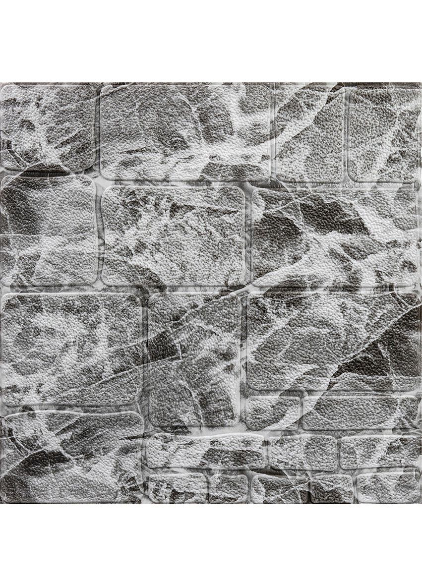 Самоклеюча декоративна 3D панель Камінь чорно-білий мармур 700х700х7мм (154) SW-00000219 Sticker Wall (362115416)