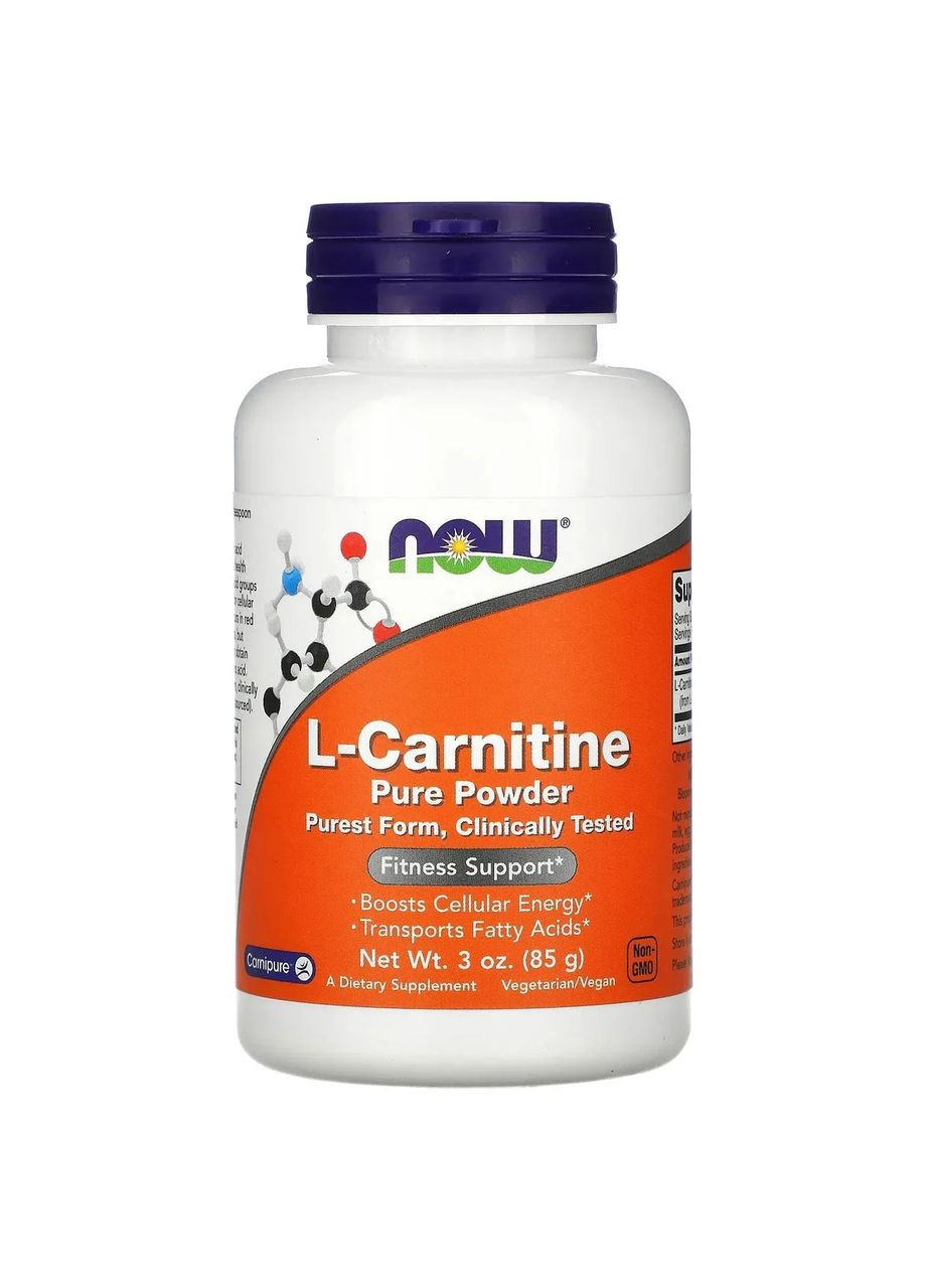 Карнитин чистый порошок (Pharmaceutical Grade L-Carnitine Fitnes Support) 85 г Now Foods (361115783)