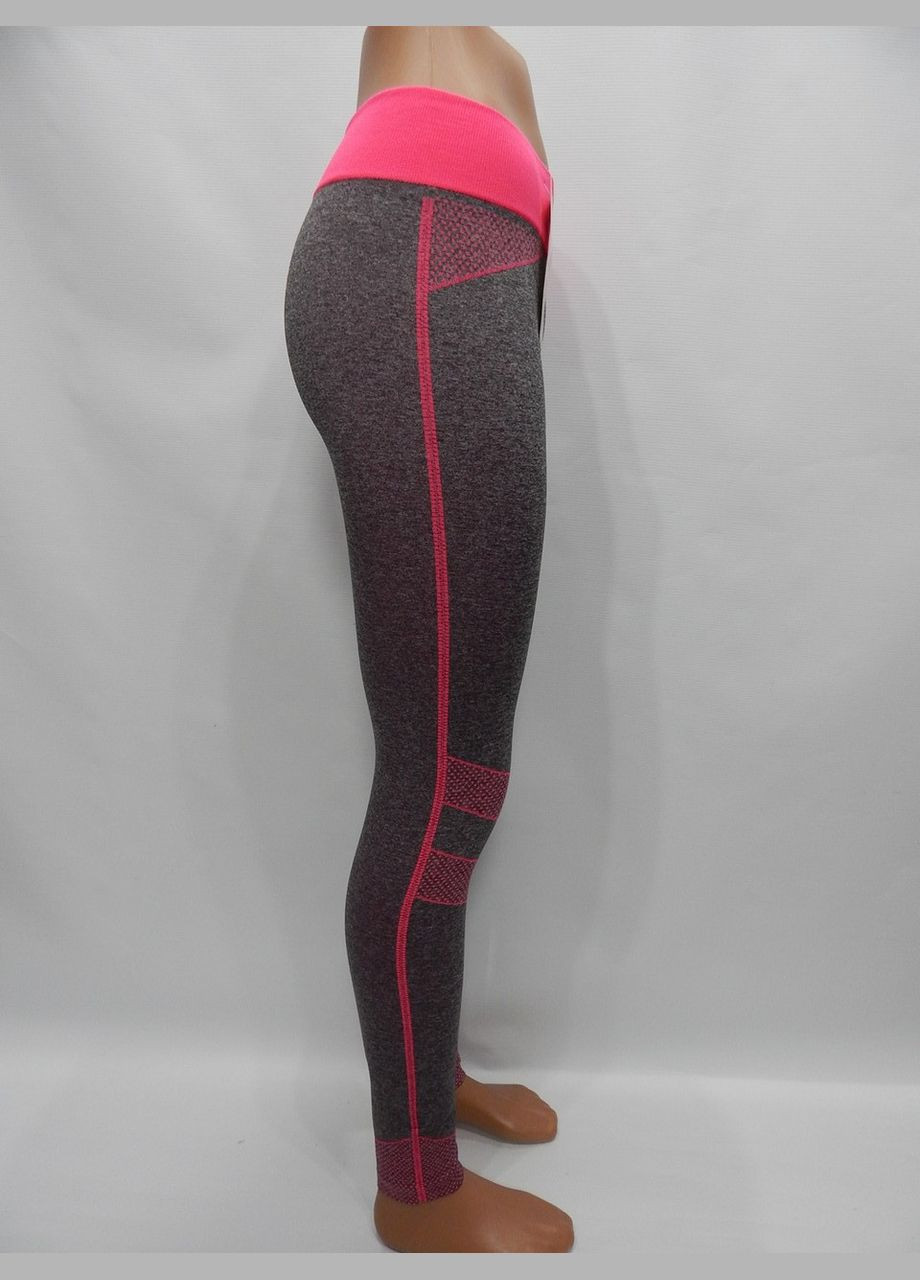 Комбинированные демисезонные лосины спорт женские, бесшовные, свободная талия 4648 р.107лж (только в 1 размере, только 1 шт) Jujube