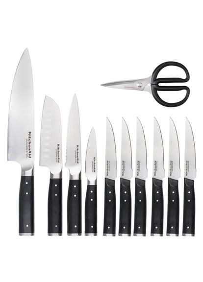 Набір ножів Coreline KAG12STSNBXOBQ 12 предметів KitchenAid комбінований,