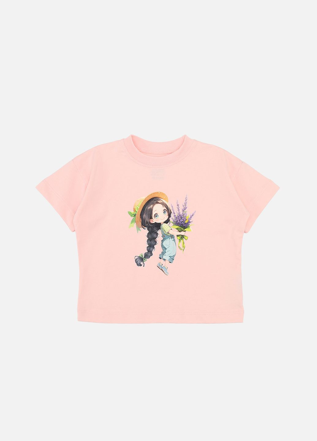 Світло-рожева літня футболка з коротким рукавом для дівчинки колір світло-рожевий цб-00273353 Yuki