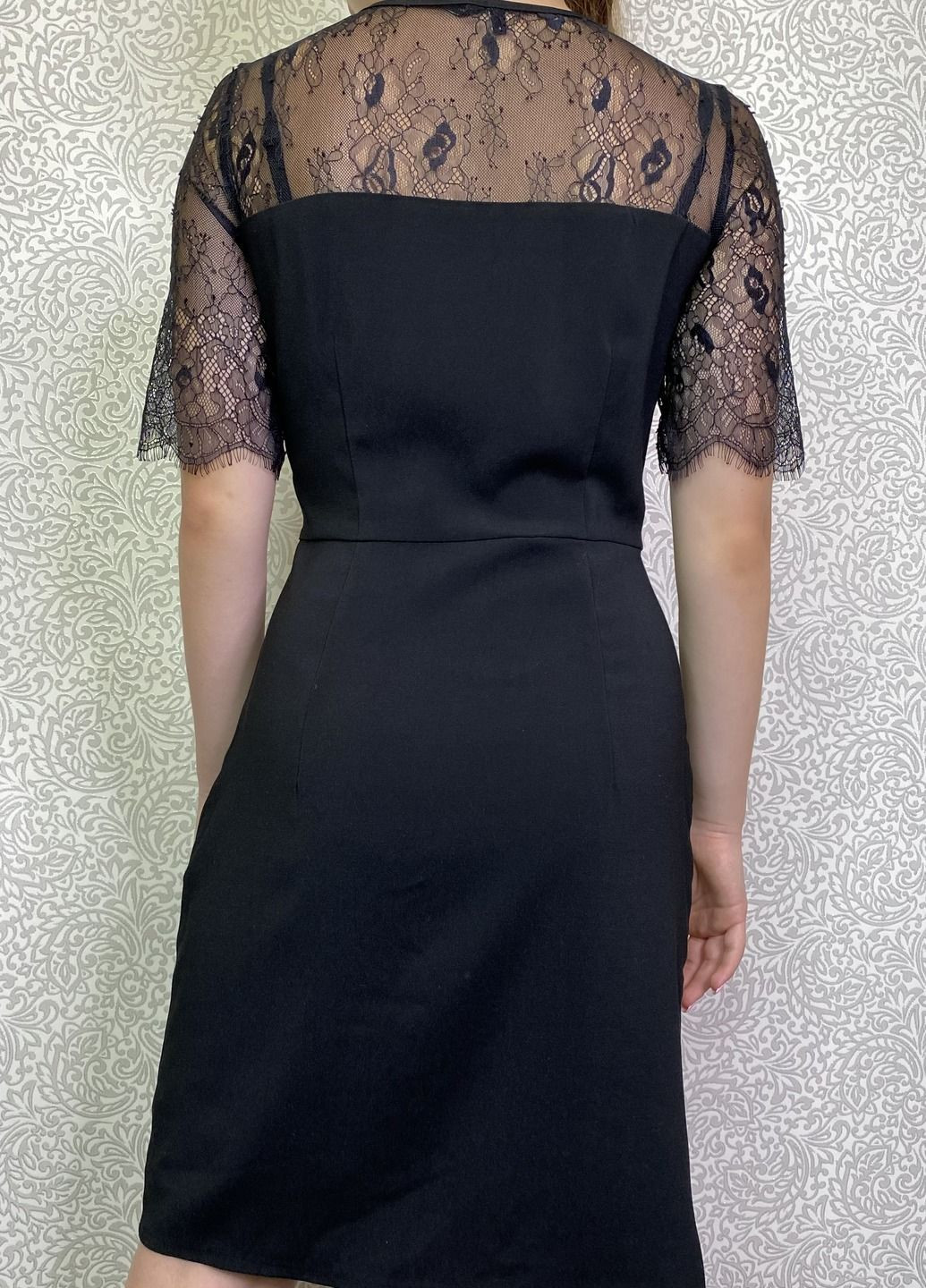 Черное деловое, коктейльное, вечернее черное платье с гипюром Vero Moda