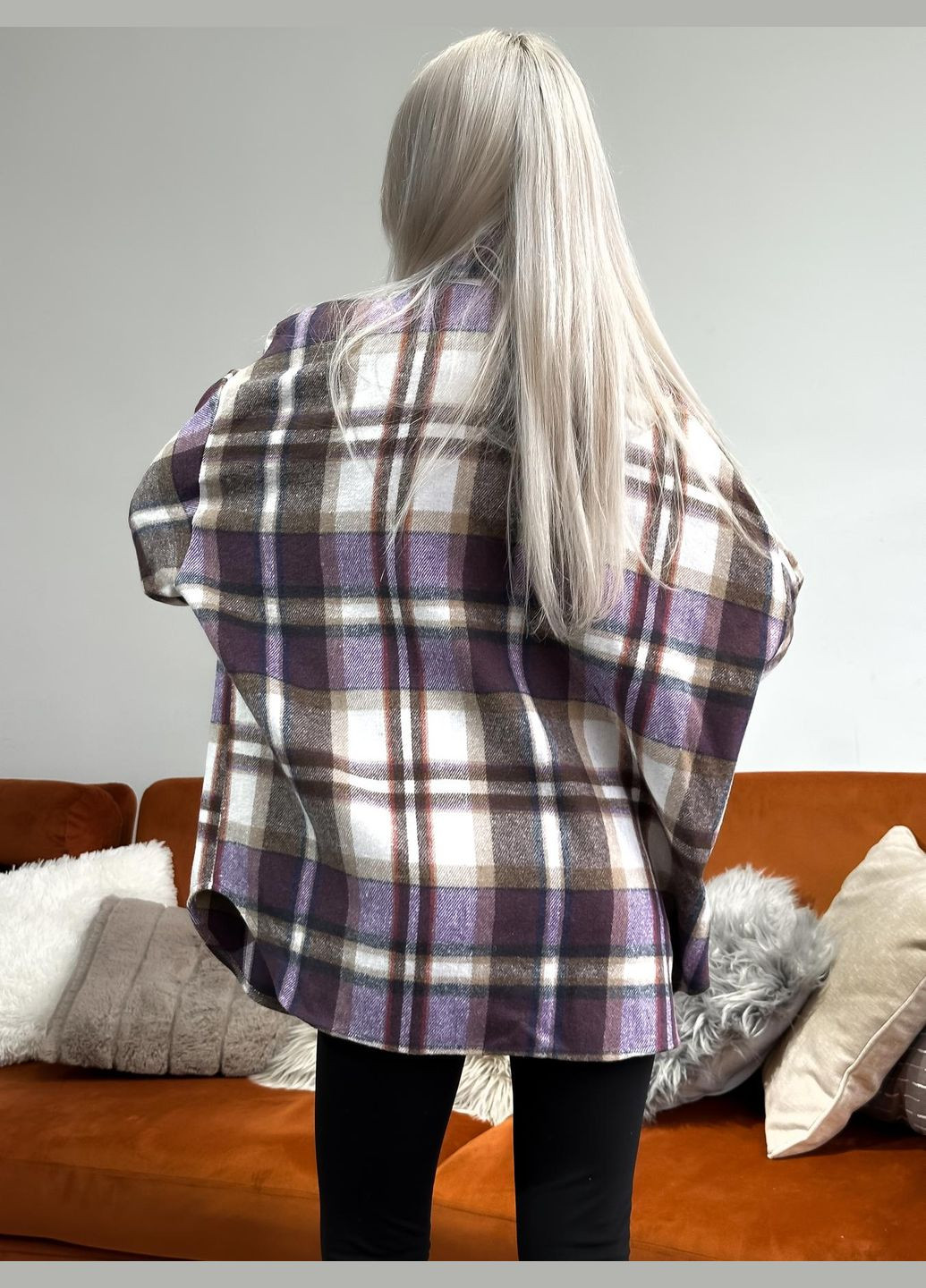 Стильна оверсайз сорочка клітинка Vakko (323687960)