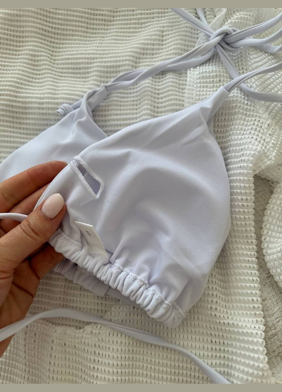 Белый летний женский купальник. раздельный No Brand