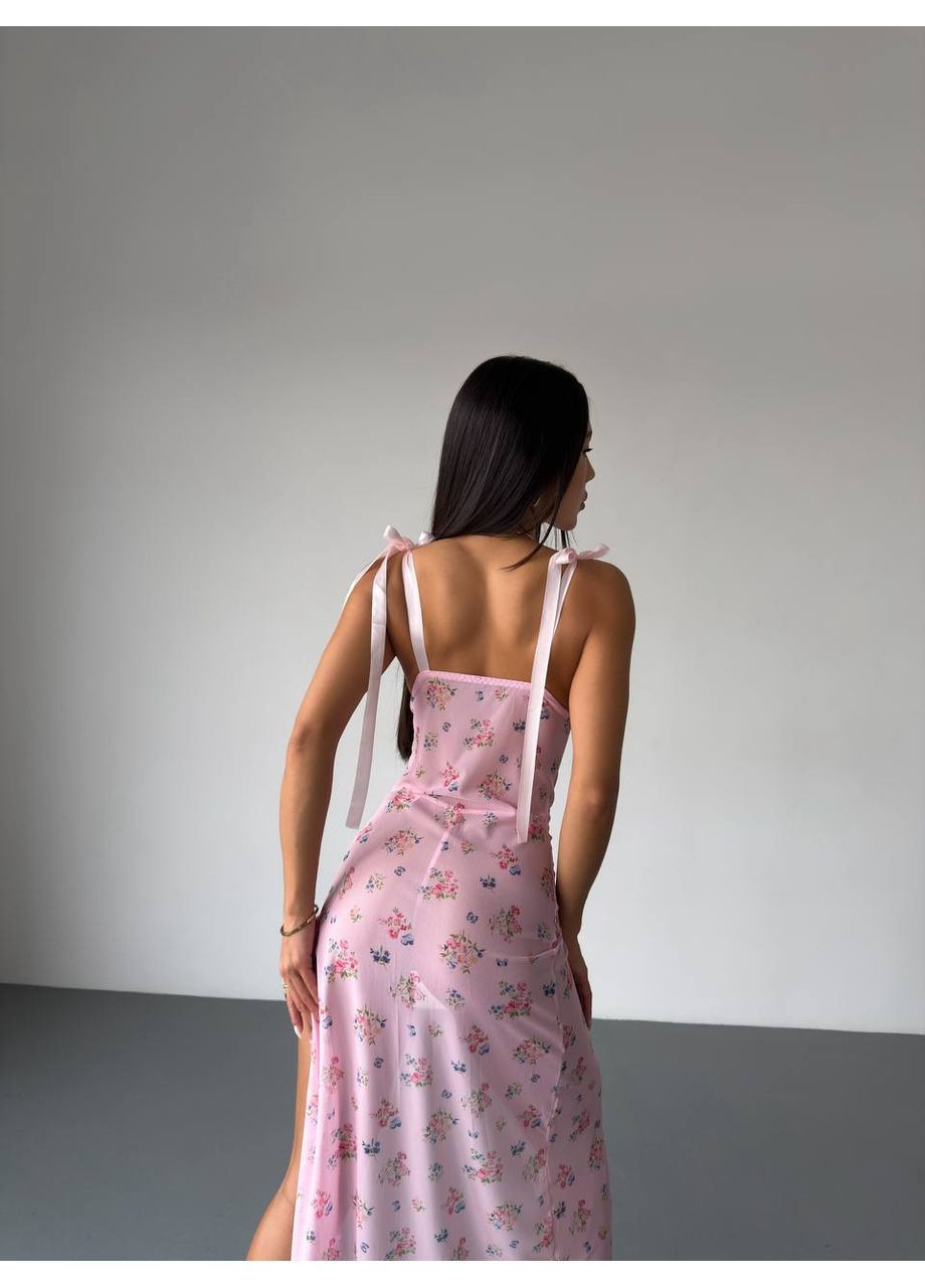 Ніжний довгий пеньюар з квітковим принтом No Brand (371773713)