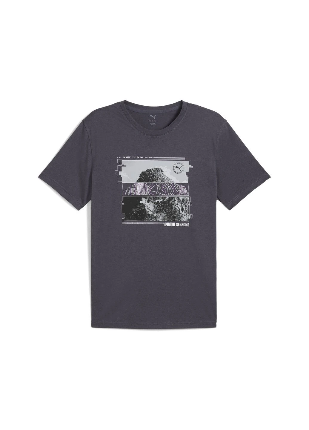 Сіра футболка graphics seasons running tee men Puma
