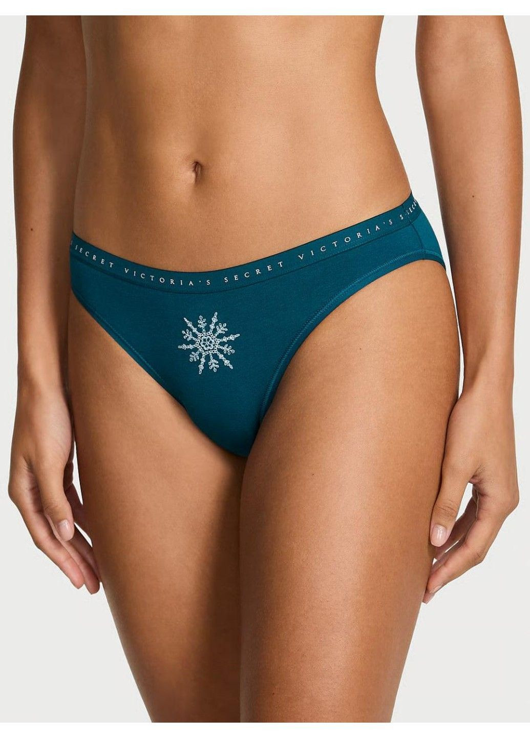 Трусики-бикини женские хлопковые Stretch Cotton Bikini Panty морскaя волнa Victoria's Secret (370139627)