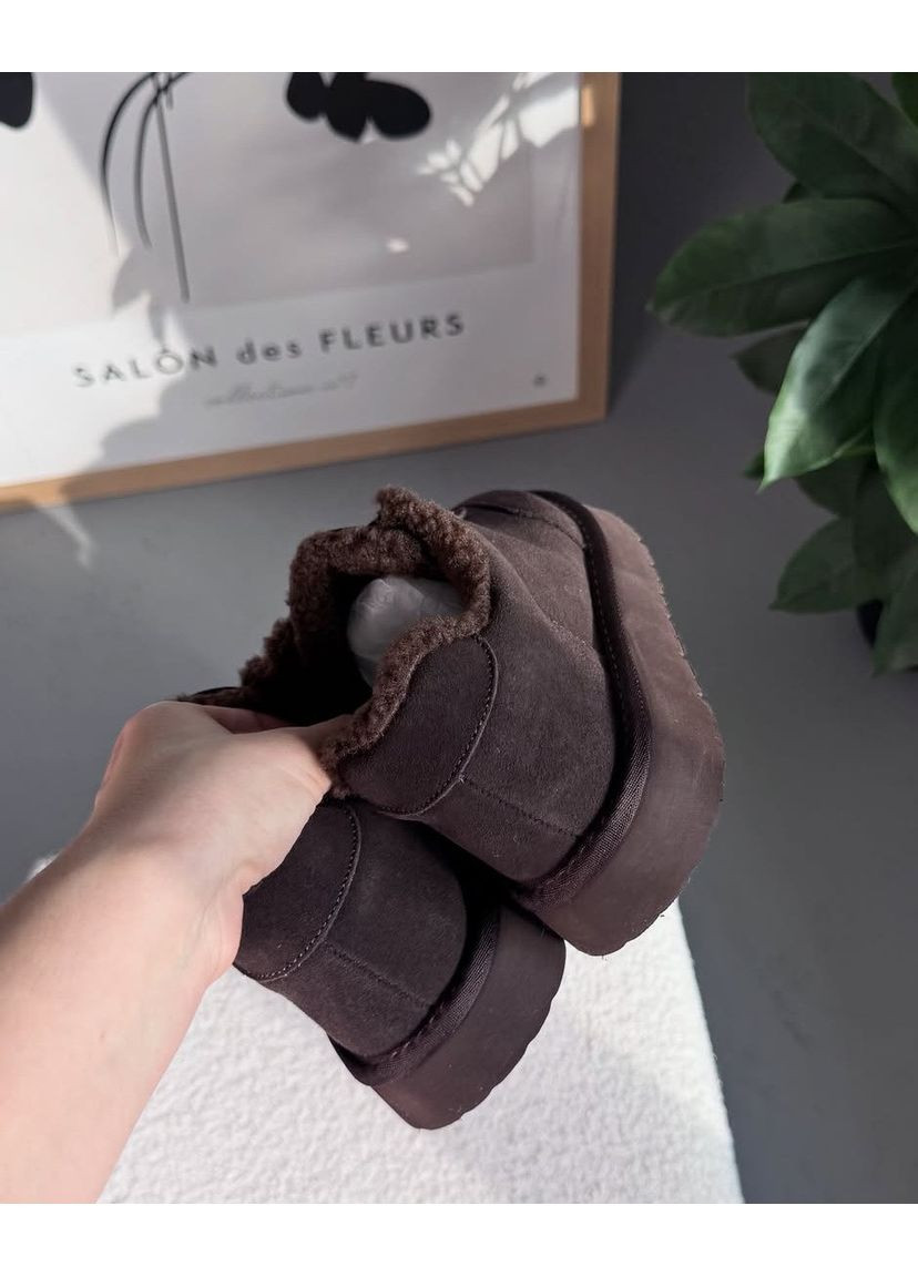 Коричневые кеды женские зимние замшевые коричневые (5267-41) 37 ITTS