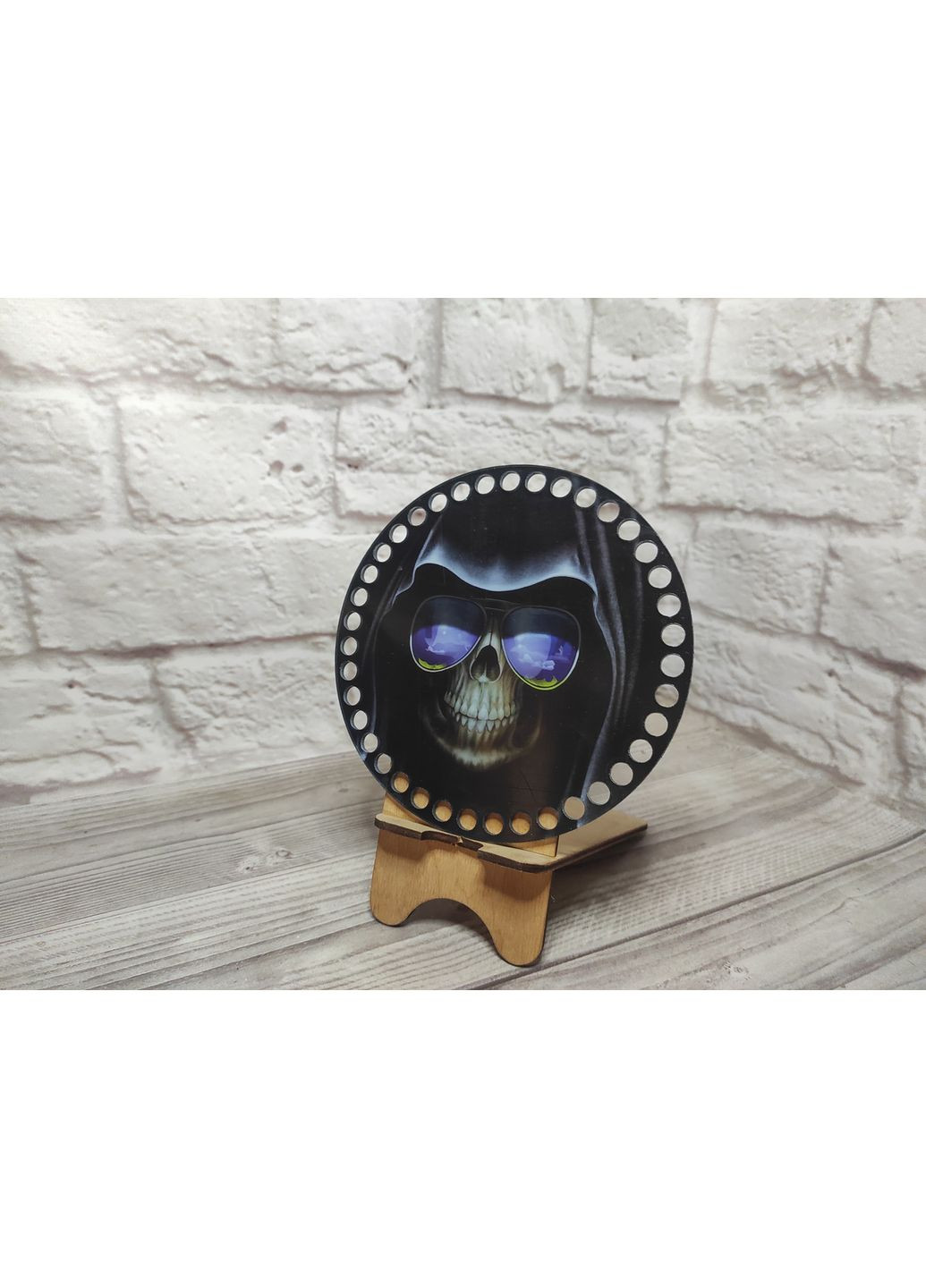 Акрилове денце для сумок і кошиків Череп в окулярах 30 No Brand (361204108)