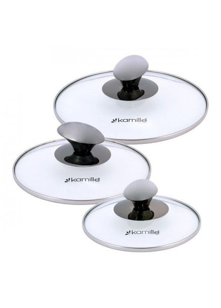 Набір каструль з нержавіючої сталі 6 предметів для індукції і газу (1.0 л, 1.5 л, 2.0 л) KM-4926 Kamille (346600503)