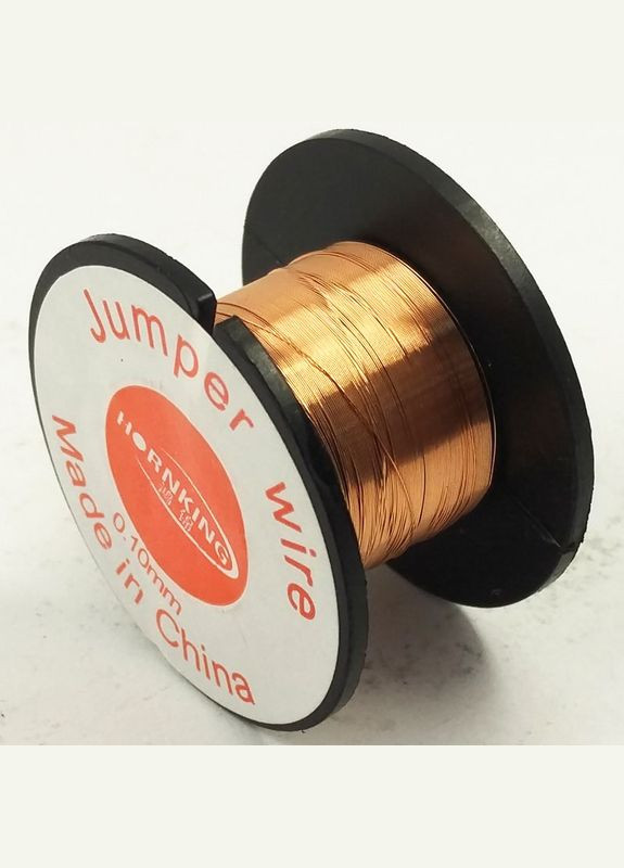 Проволока медная в катушке Hornking для монтажа перемычек / длина 10 м / D=0.10 mm No Brand (322566925)