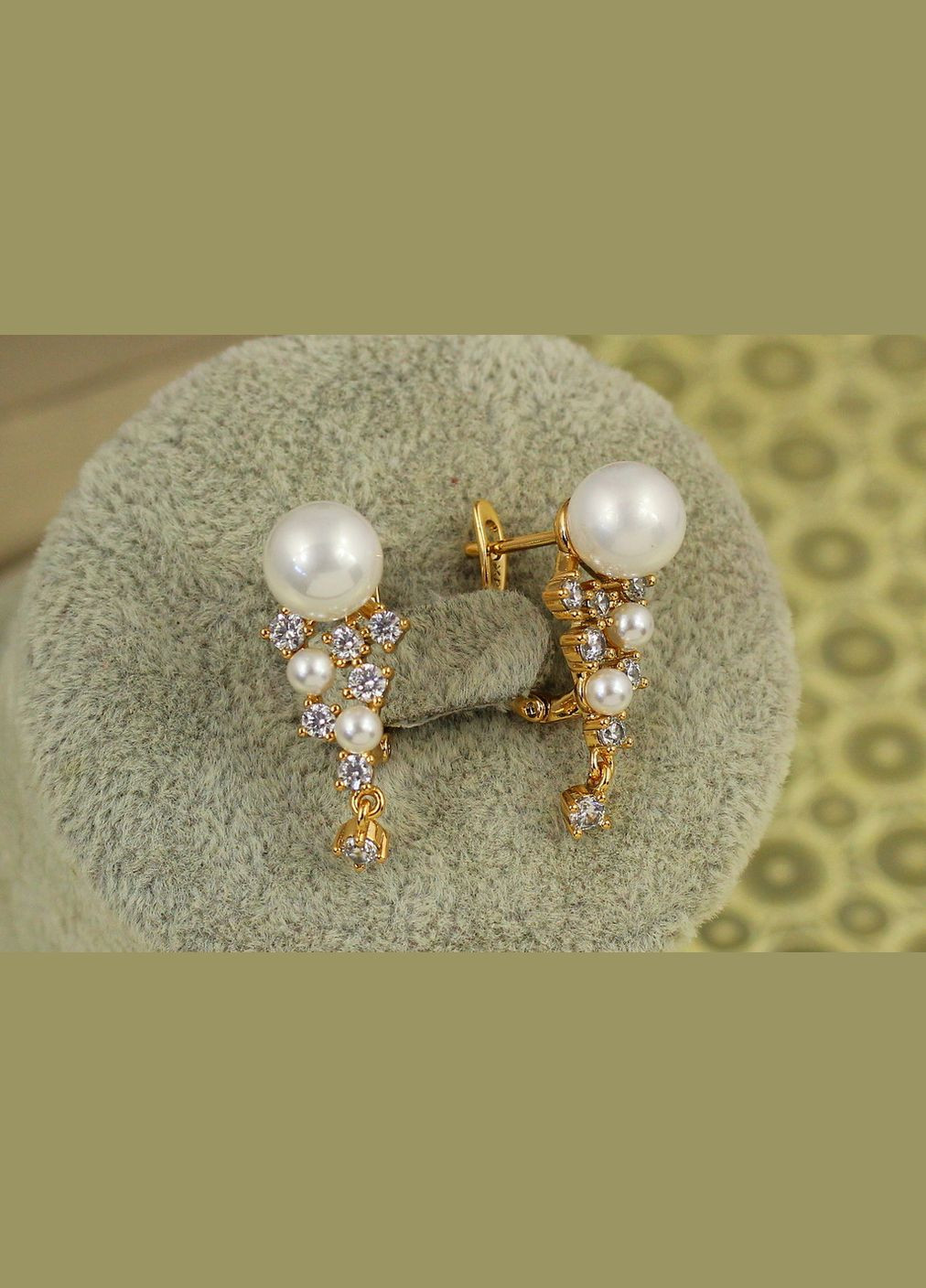 Сережки спалах з танцюючим фіанітом 2,4 см золотисті Xuping Jewelry (327880781)