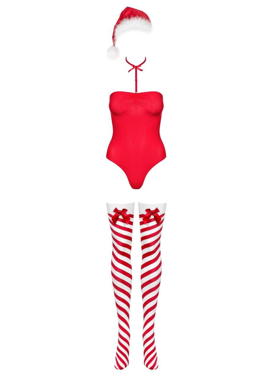 Боди Kissmas teddy red L/XL Obsessive (311314222)