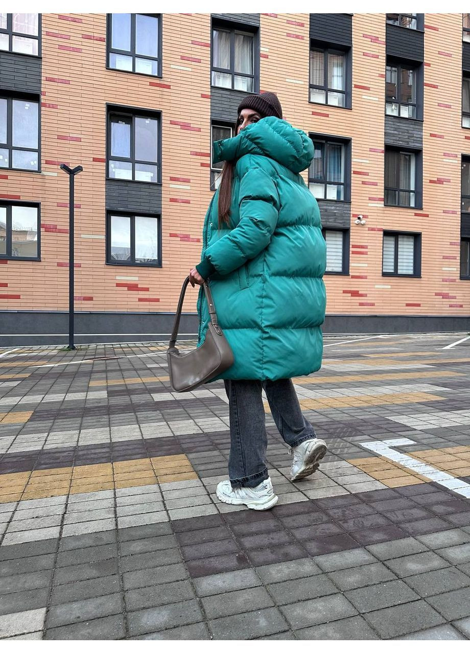 Зеленый демисезонный Пуховик Style Point