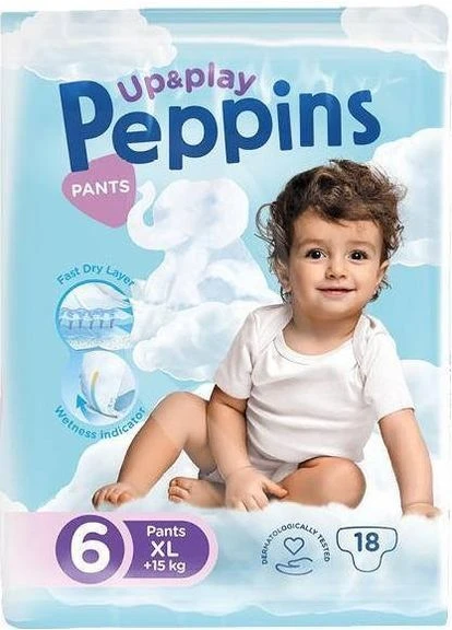 Підгузки-трусики розмір 6 (15+ кг) 18 шт Peppins (380793466)