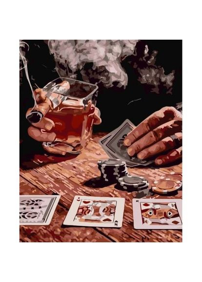 Картина за номерами "Покер Віски Сигара" 40х50 см Origami (368779051)