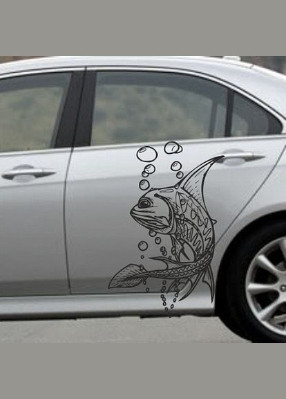 Наклейка на автомобиль «Рыбка в пруду» с оракалом 130х98. Кавун наліпка (316142195)