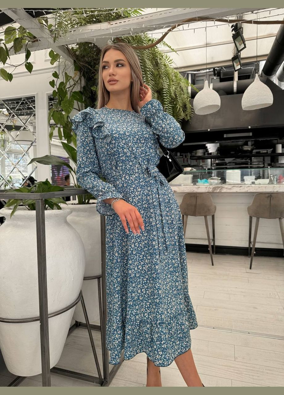 Синее женское платье из софта цвет синий р.42/44 452302 New Trend