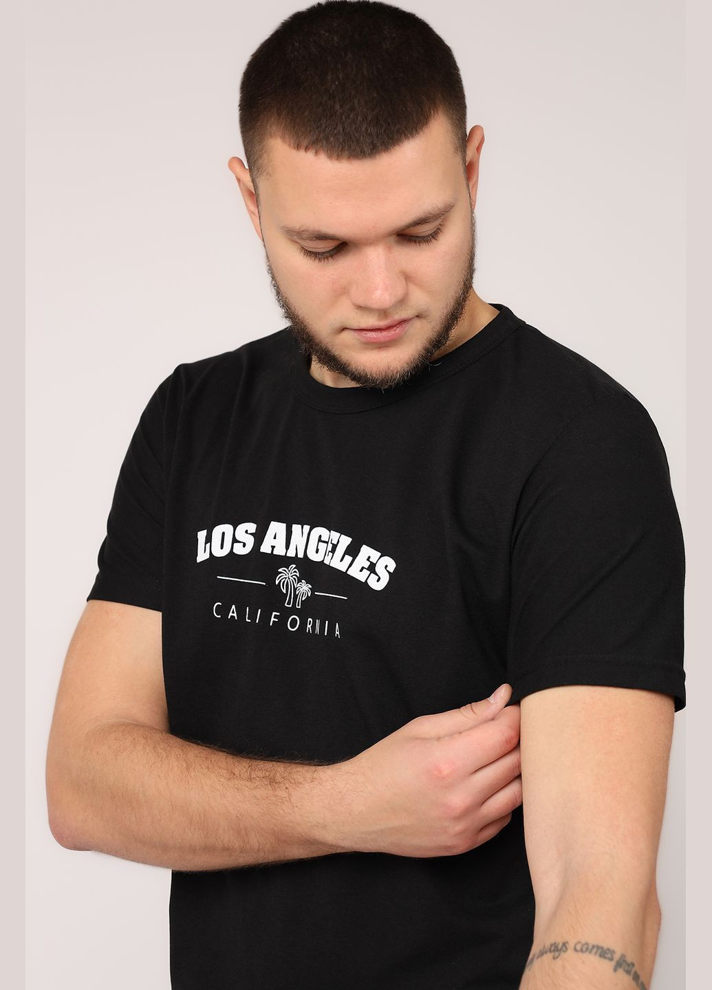 Черная футболка с коротким рукавом мужская цвет черный cb-00273170 Yuki