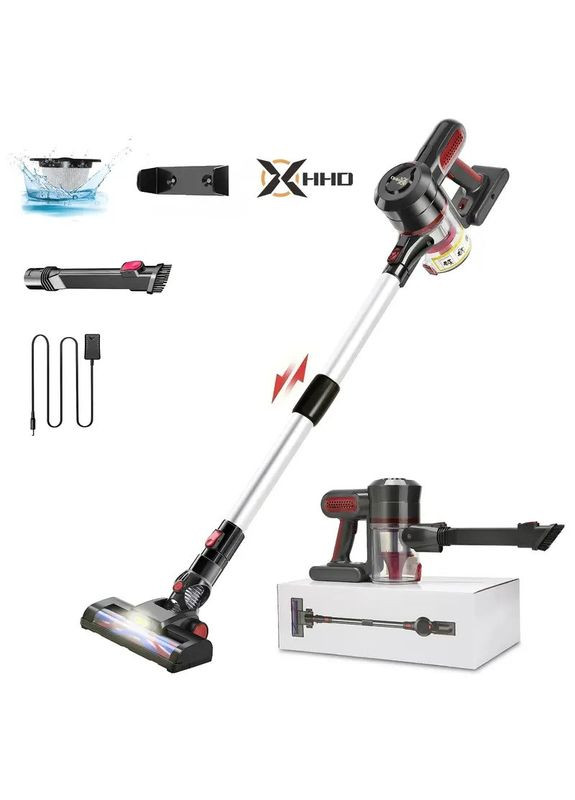 Беспроводной пылесос HHD A19-150R 4-в-1 красный— 25КПа, 35 мин работы, тихая работа, для шерсти животных и твердых полов China (351854979)