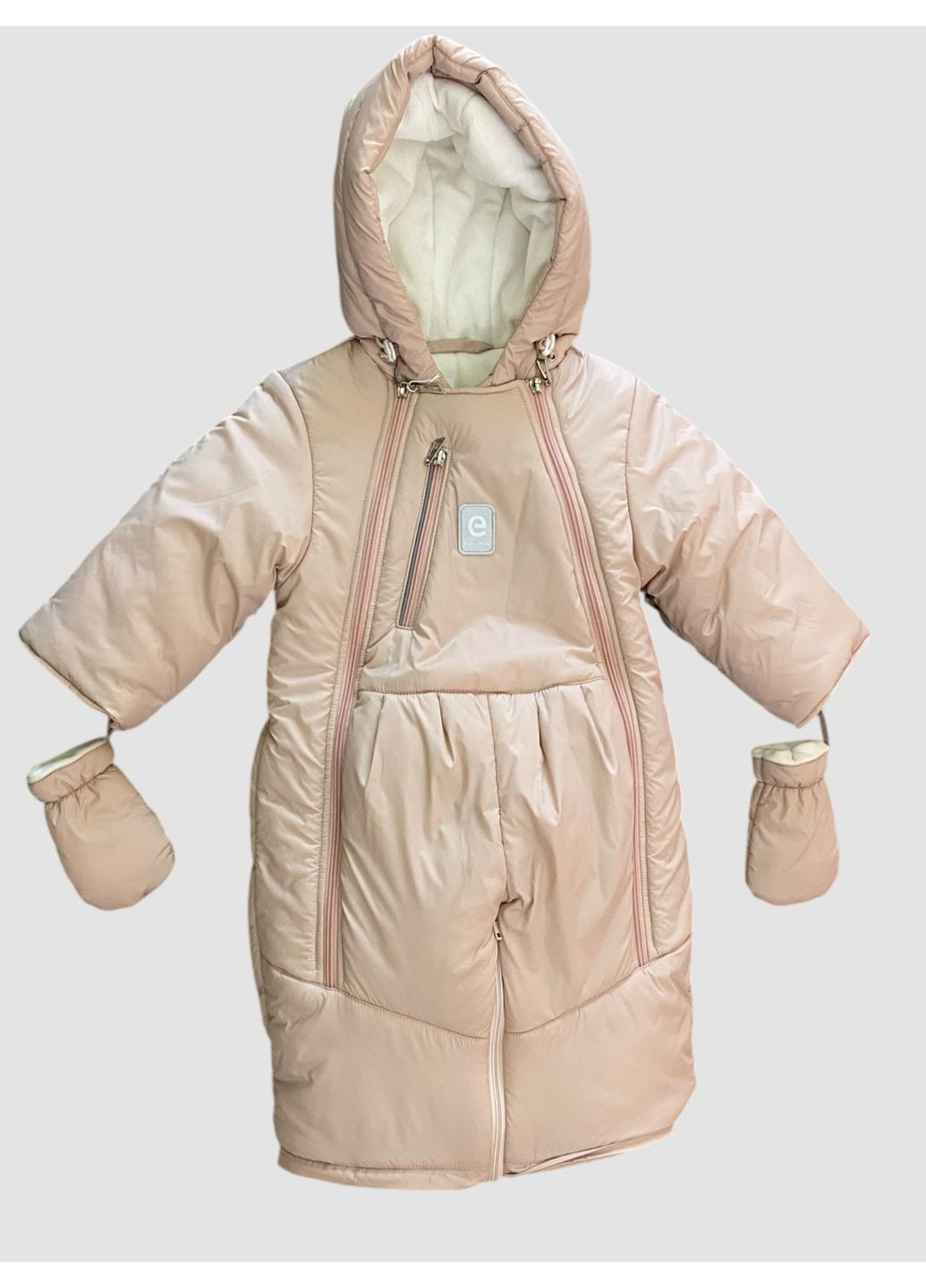 Дитячий зимовий комбінезон-трансформер пудра 86 Evolution (367271464)