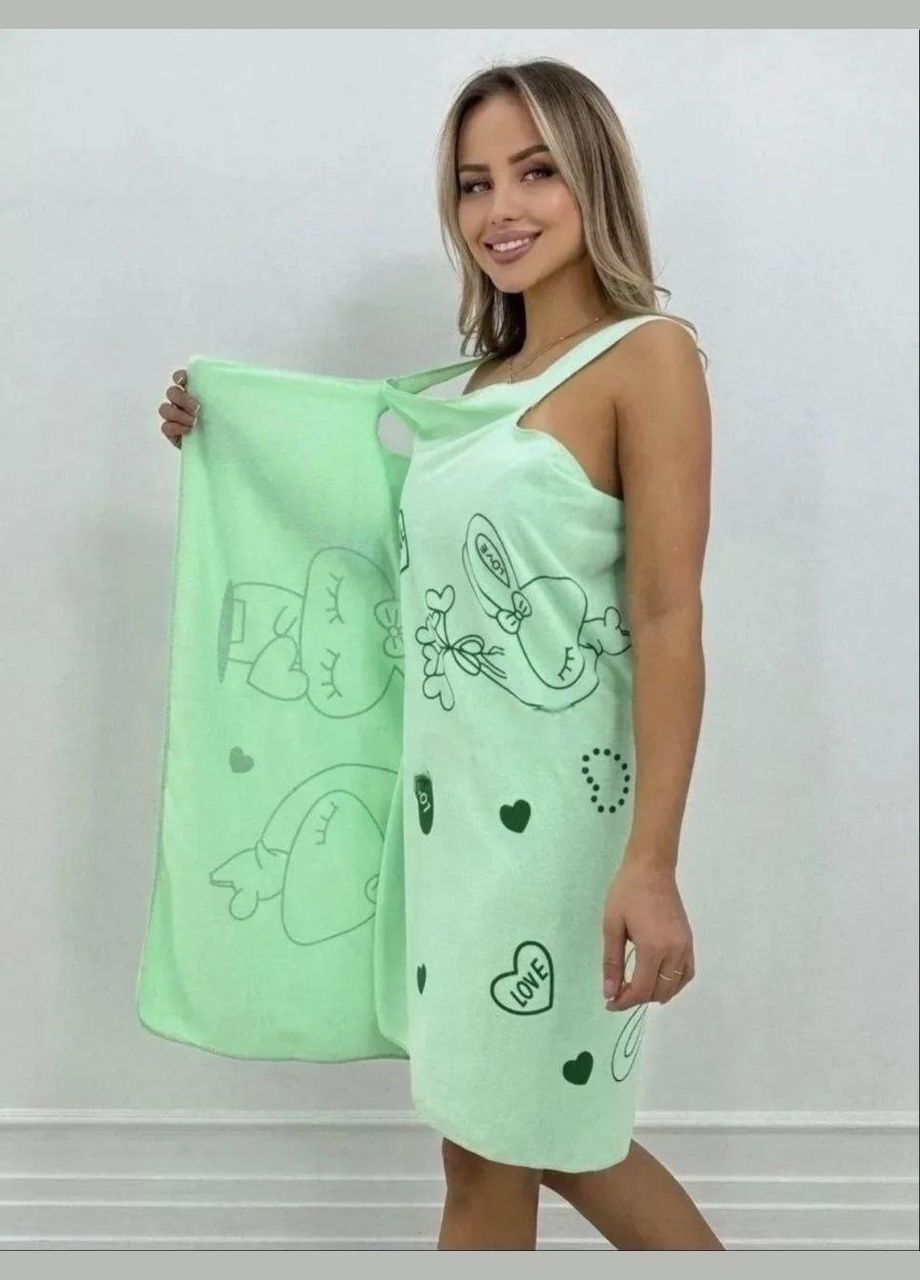 Набір для сауни 2в1 рушник-халат 50р Зелений (П4К-Al-halat-sauna-001/2) No Brand (323161056)