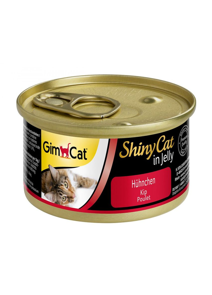 Влажный корм для кошек GimCat Shiny Cat in Jelly 70 г, с курицей Gimpet (292115024)