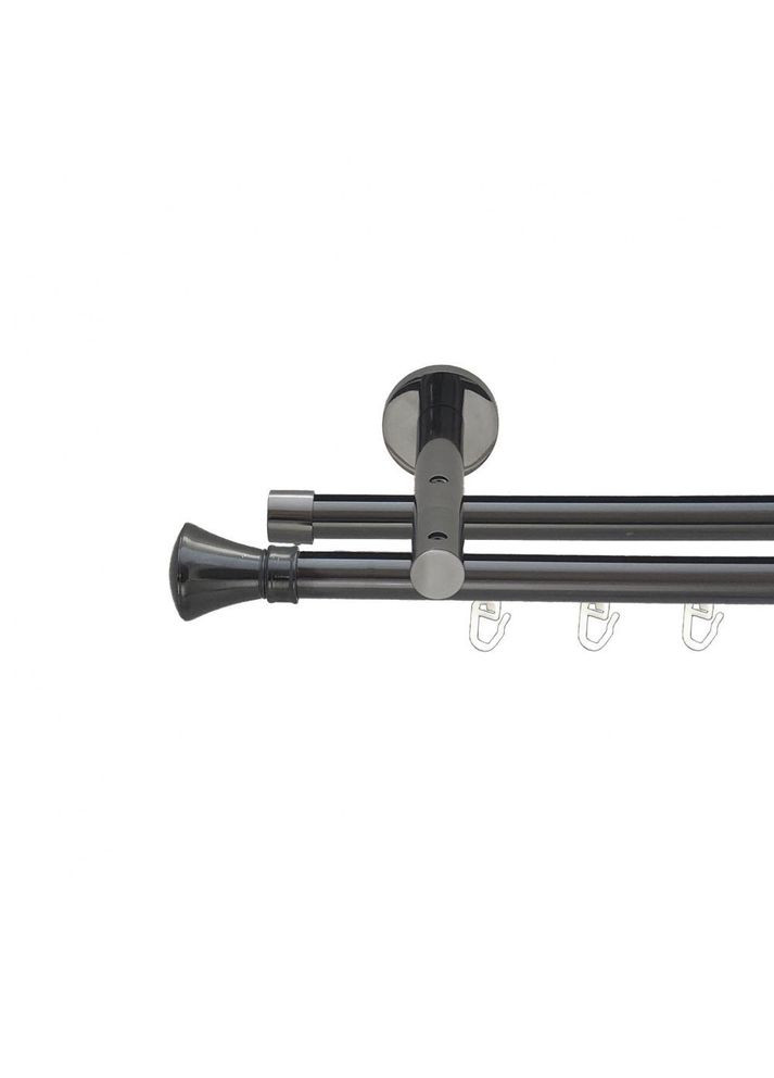 Карниз Люксор металлический двухрядный реверсивний профильная труба Оникс 19\19 мм 240 см (6679314) ORVIT (300797396)