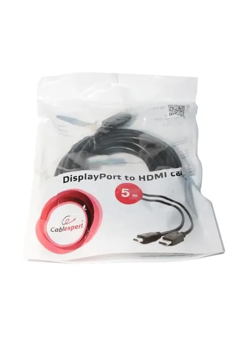 Кабель DisplayPort (M) - HDMI (M), 5 м, Black, (CC-DP-HDMI-5M) Cablexpert (405380412)